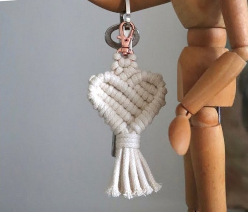DIY Macrame Heart Keychain, New macrame heart pattern
