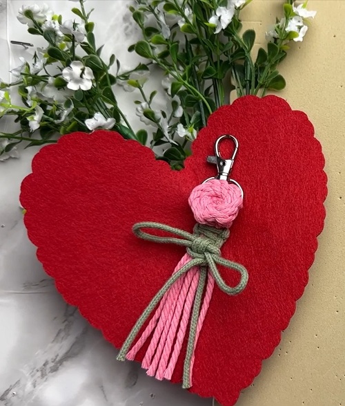 DIY MACRAME | Macrame Rose Keychain