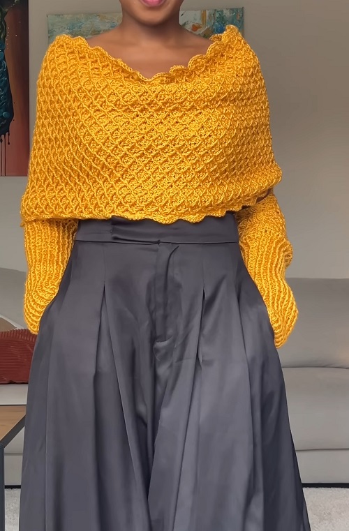 Crochet Diamond Sweater Scarf Tutorial