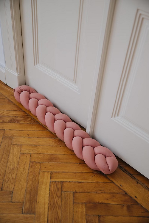 Braided Pillow Draft Stopper: Nursery Decor, For kids room