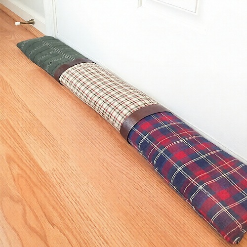 DIY Draft Stopper from Flannel Shirts