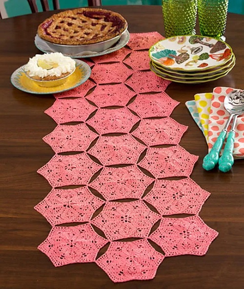 Hexagon Table Runner Free Crochet Patterns 2