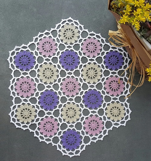 Hexagon Table Runner Free Crochet Patterns 4
