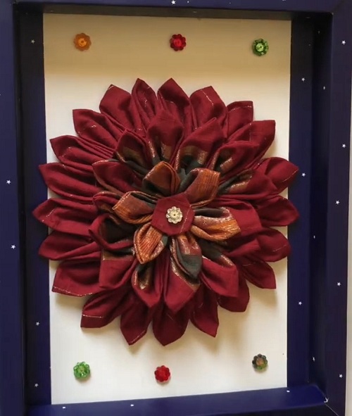 3D Flower Wall Decor By Using Waste Clothes / Best Out Of Waste / DIY WALL HANGING