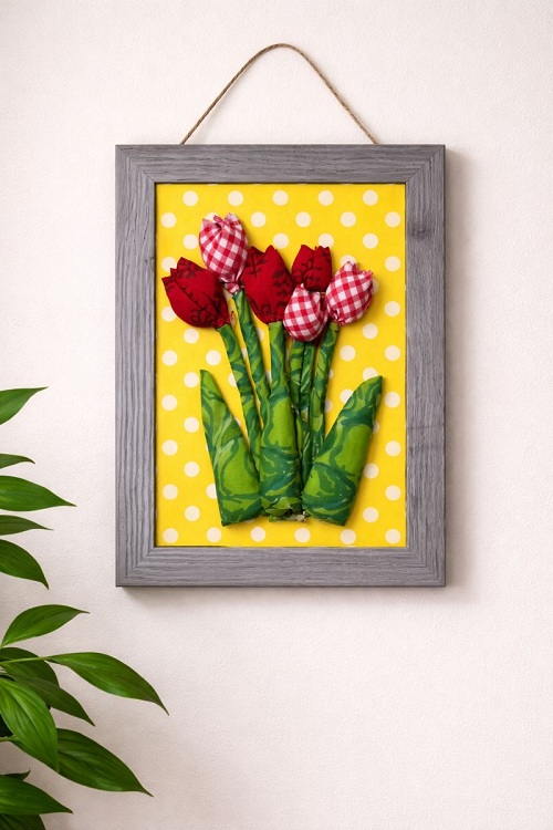 Tulip wall hanging/ easy fabric flowers/ easy wall hanging
