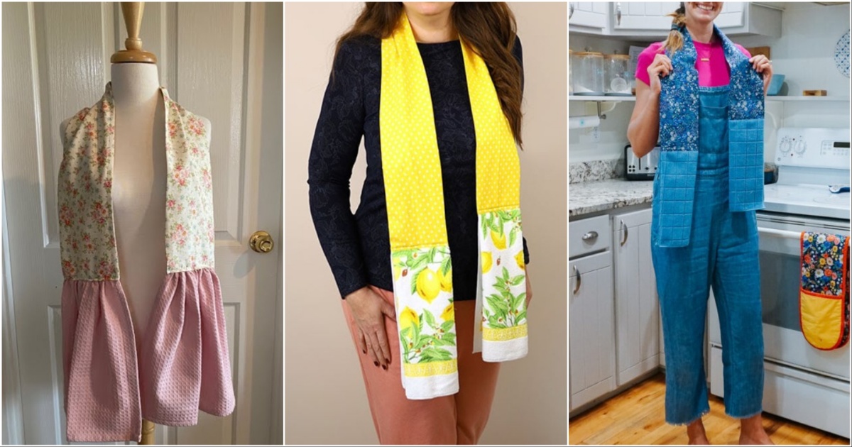 6 Kitchen Scarf Free Sewing Patterns - Hello Lidy