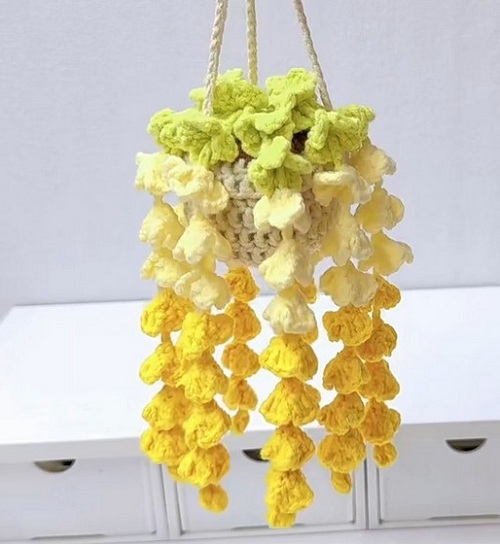 How To Crochet Wisteria Hanging Basket For Spring