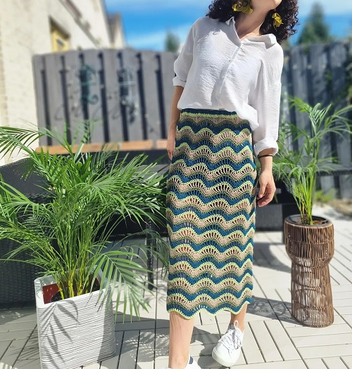 Midi Skirt Free Crochet Patterns 1