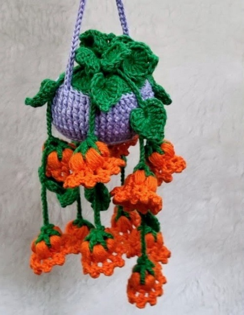 Crochet Hanging Vines With Flowers l Crochet Beautiful Home Ornaments l crochet hanging plant