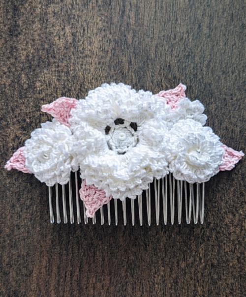 Crocheted Bridal Hair Comb