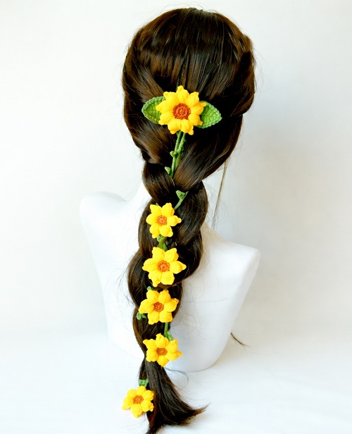 Crochet Hair Clip | Crochet SunFlower | Crochet Hair Accessories | How To Crochet