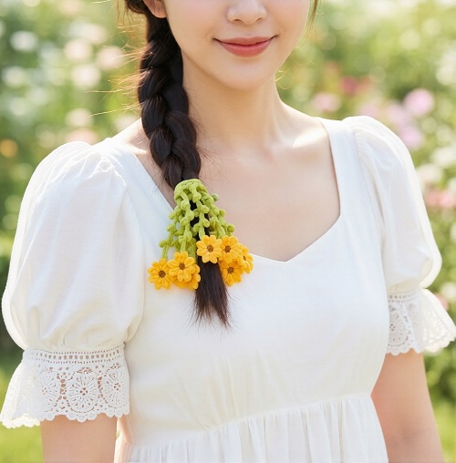 Sunflower Hair Scrunchie Crochet Tutorial | Super Easy for Beginners 🌻