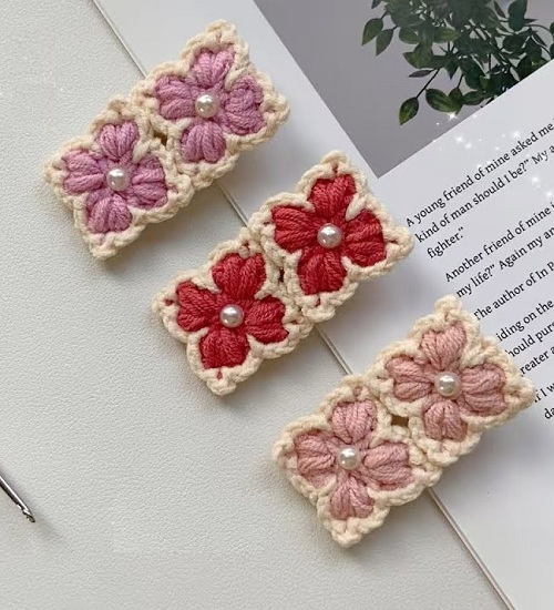 HairClip Crochet|How to Crochet the nice flower Hairpin|DIY Hair Accessories|Free Crochet Tutorial