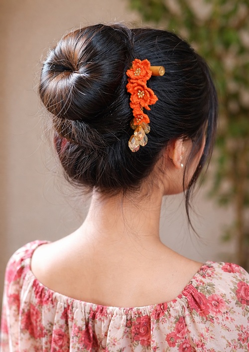 Pretty Crochet Hair Pin / Stick | DIY Simple Step by Step Tutorial Beginners | How to make Juda Pin