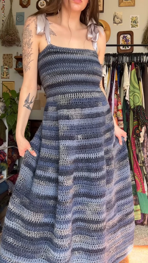 midnight moon maxi dress - easy crochet tutorial