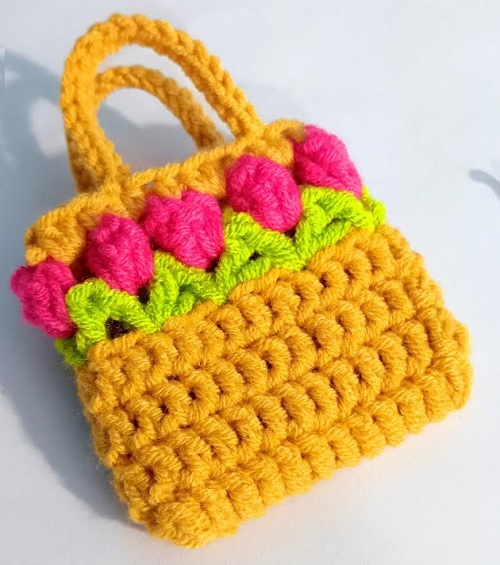 How to crochet a bag for beginners ✅ crochet mini bag purse #crochet #crochetbag