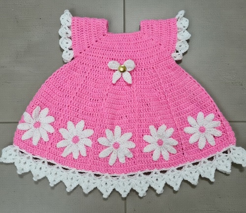 Crochet Baby Frock for 2 Years Baby Girl, Frock Tutorial (Eng sub), Baby Dress