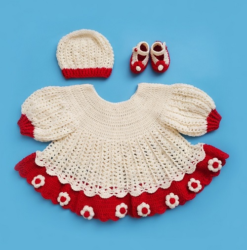 Crochet Baby Dress Tutorial /easy crochet baby dress - frock with daisy flowers