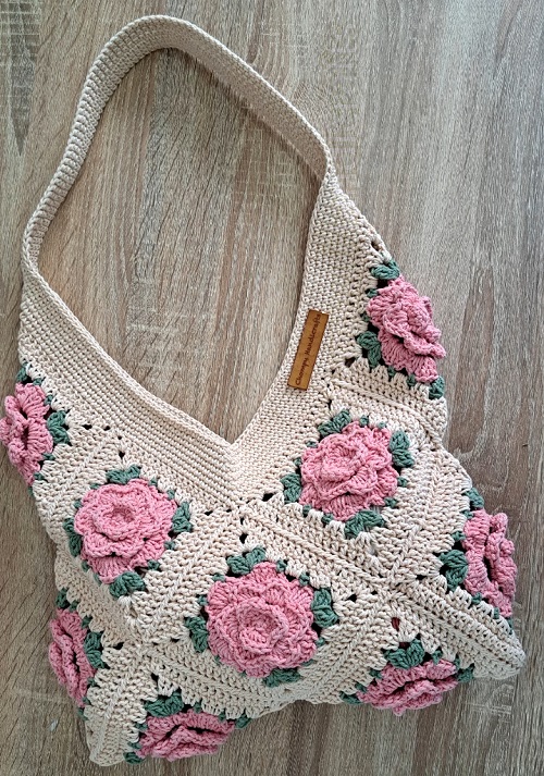 Wonderful!!! Crochet Flower Bag | DIY Crochet Rose Granny Square Bag Tutorial Step by Step