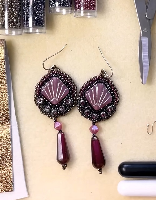 Bead Embroidered Earrings for Beginners