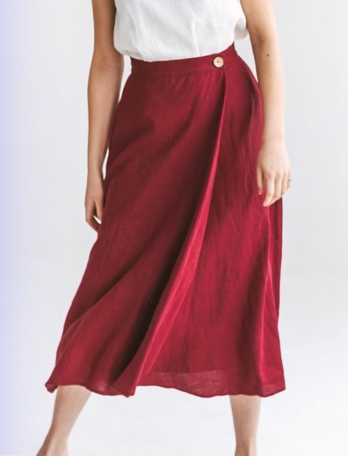 9 Linen Wrap Skirt Free Sewing Patterns 6 linen skirt