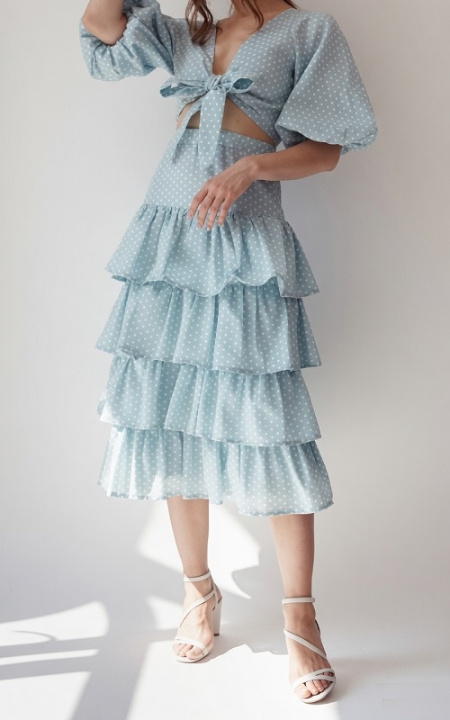 DIY Tiered Frill Midi Skirt