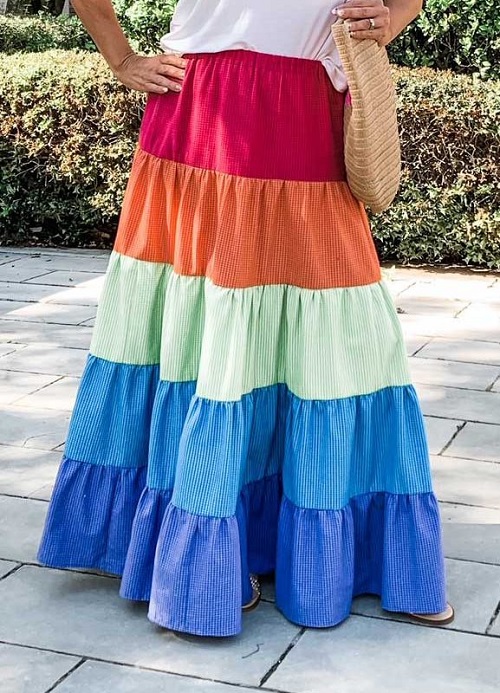 Multi-tiered Maxi Skirt