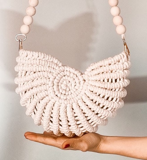 macrame shell bag