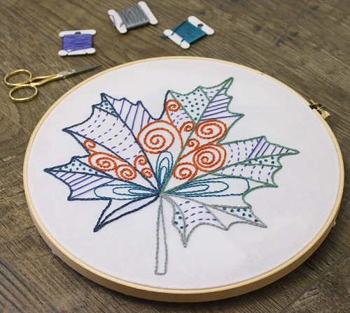 fall hoop art embroidery free patterns