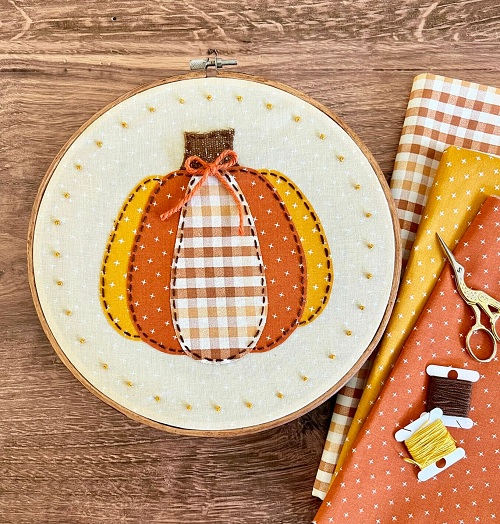 fall hoop art embroidery
