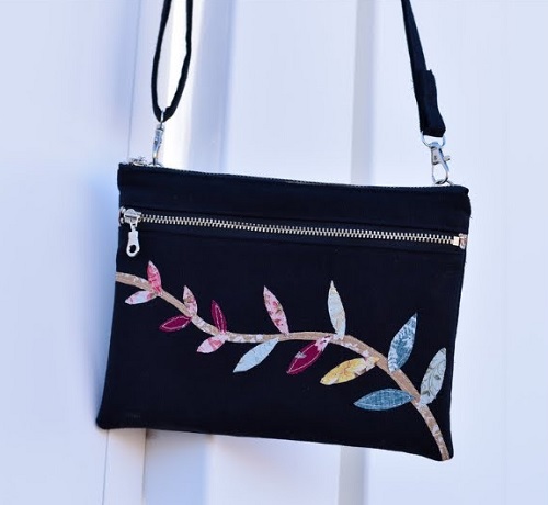leaves applique bag