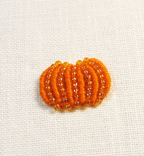 beaded pumpkin embroidery