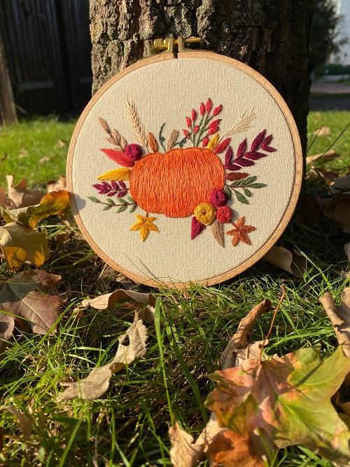 Pumpkin Embroidery Art