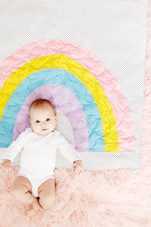 rainbow baby quilt