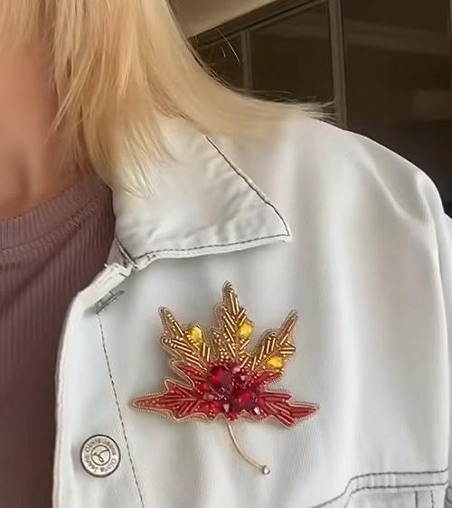 Autumn Beaded Brooch