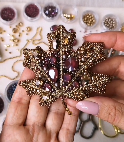 leaf brooch