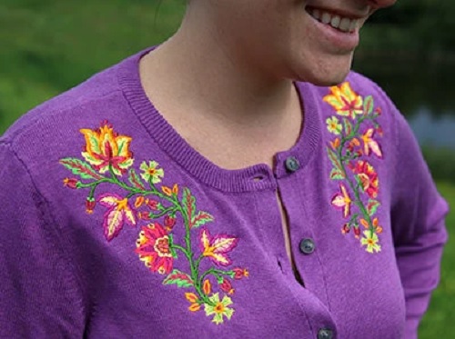 Floral Embroidered Cardigan
