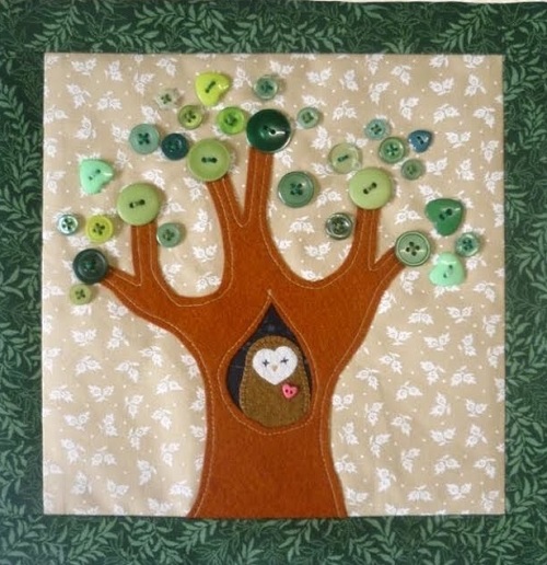 mini quilt OWL