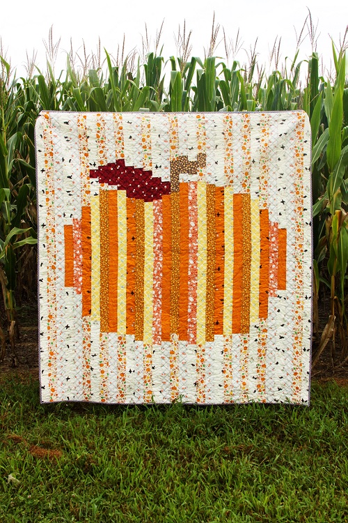 Colorful Strip Pumpkin Quilt