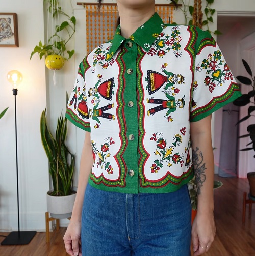 Button Up Shirt from a Tablecloth