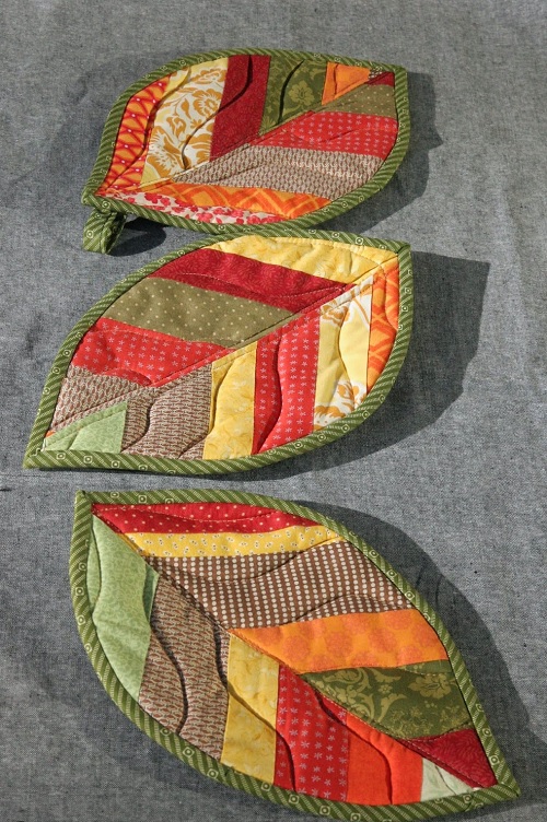 Quilted Leaf Potholders