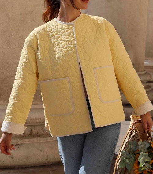 Yellow Quilted Jacket