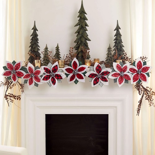 Quilted Poinsettia Garland