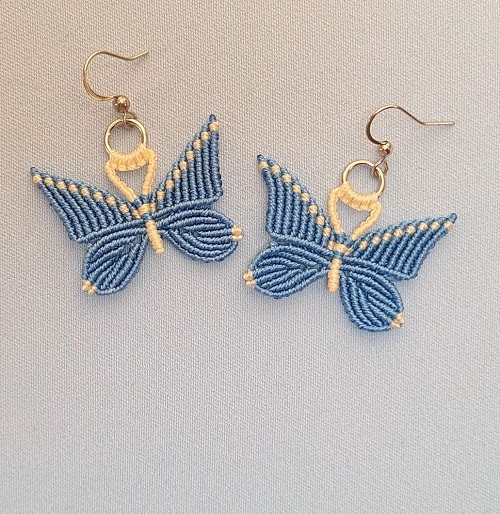Micro Macrame Butterfly earrings