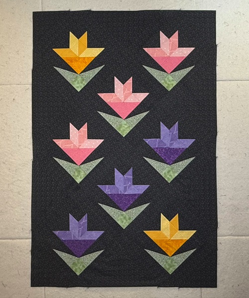Lilies on Parade floral quilt